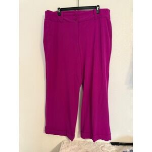 Lane Bryant Women's Purple Pants Trousers Size 24 Regular wide leg